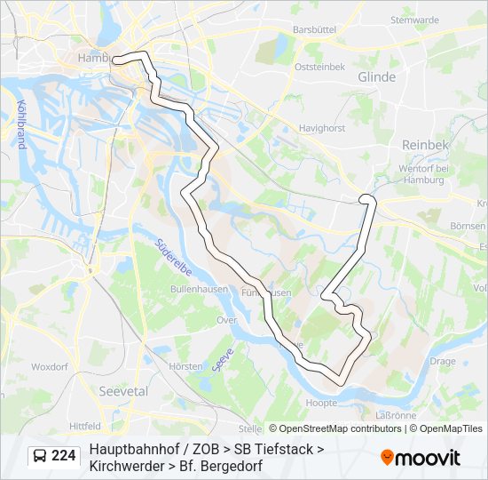 Автобус 224: карта маршрута