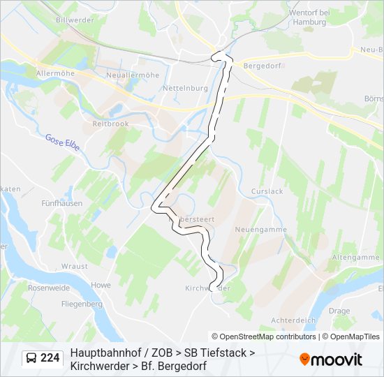 Автобус 224: карта маршрута