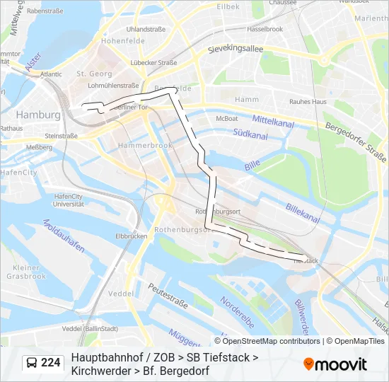 224 Bus Line Map