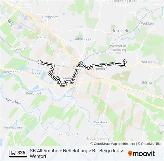 335 bus Line Map