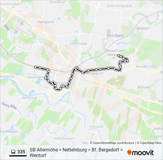 335 bus Line Map