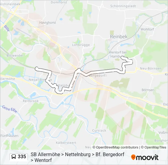 Автобус 335: карта маршрута