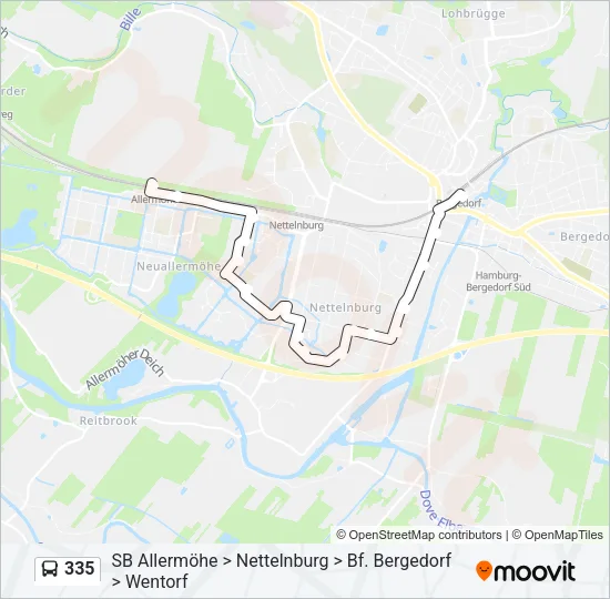 Автобус 335: карта маршрута