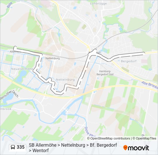 Автобус 335: карта маршрута
