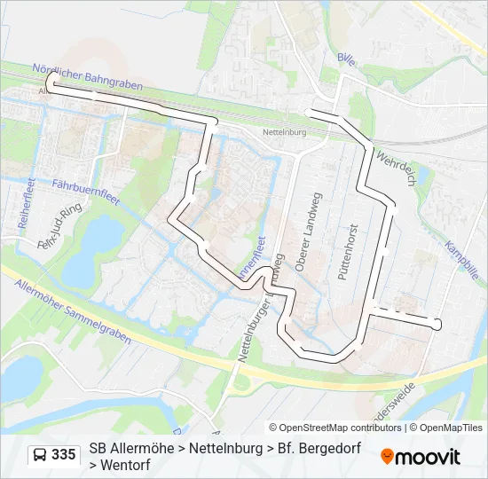 335 Bus Line Map