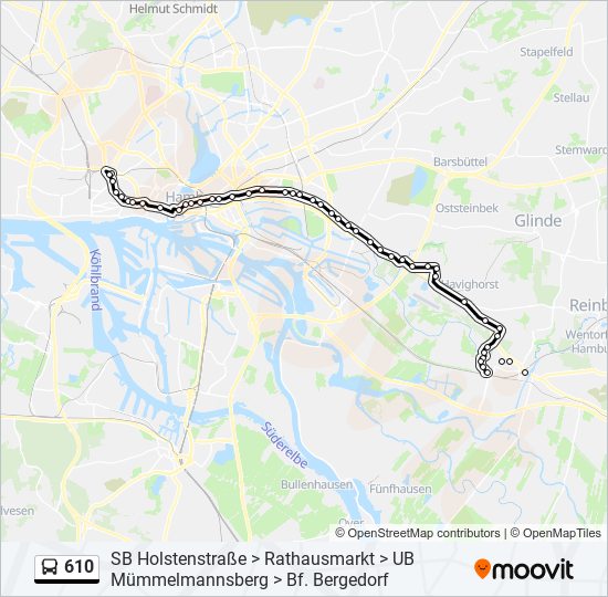 610 bus Line Map