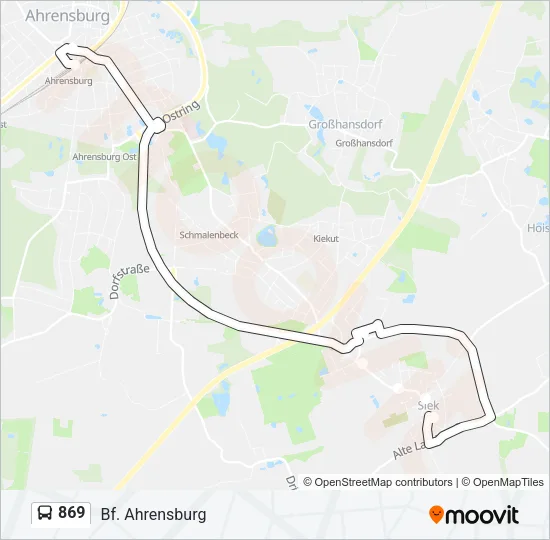 869 Bus Line Map