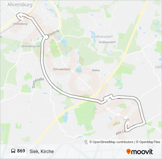 869 Bus Line Map