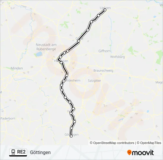 RE2 Train Line Map