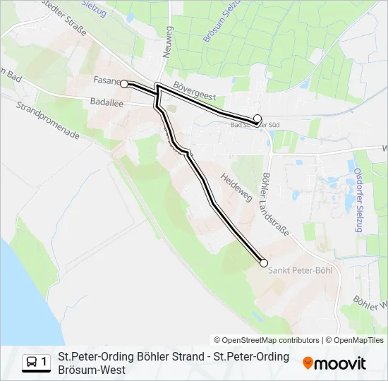 Автобус 1: карта маршрута
