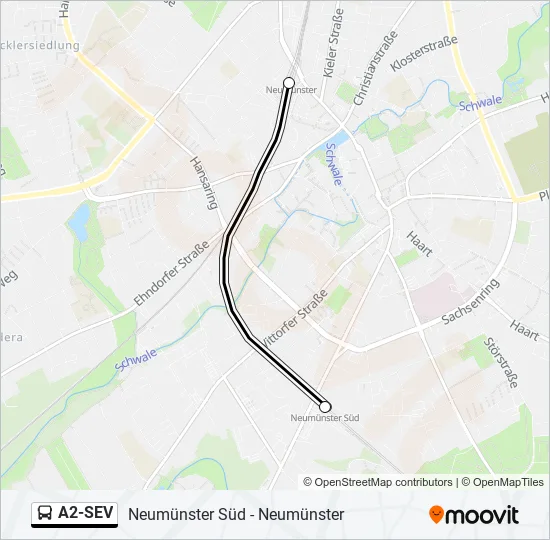 A2-SEV Bus Line Map