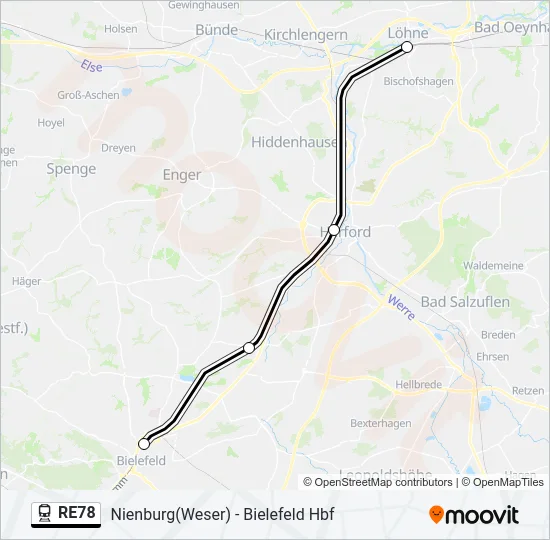 RE78 Train Line Map