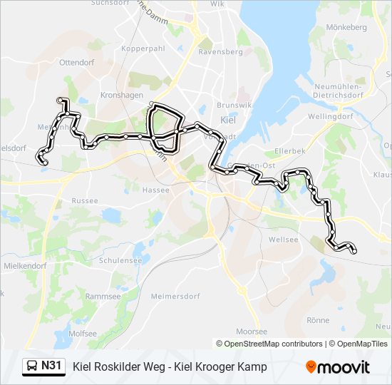 Buslinie N31 Karte