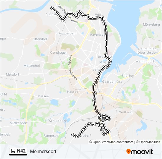 N42 bus Line Map