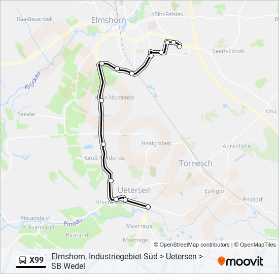 X99 bus Line Map