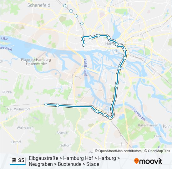 S5 S-Bahn Line Map