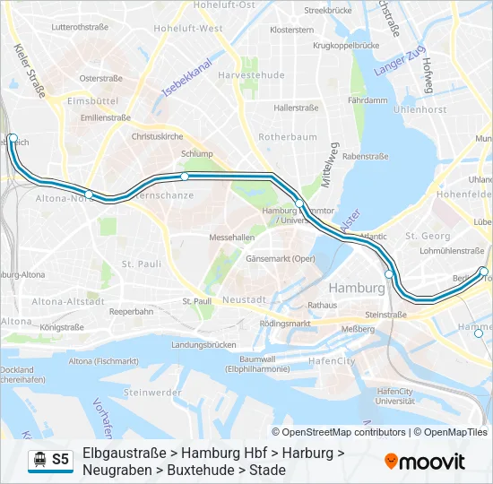 S5 S-Bahn Line Map