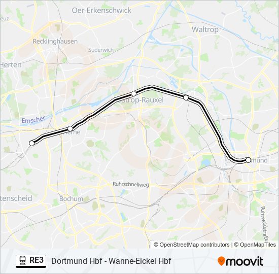 RE3 train Line Map