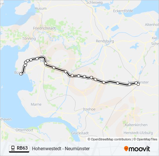 Bahnlinie RB63 Karte