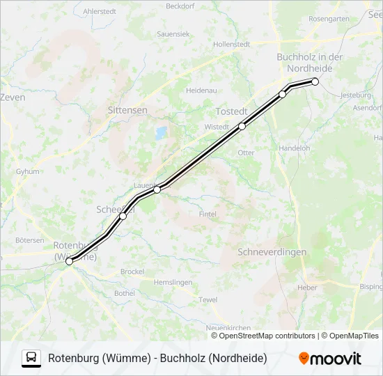 RB41-SEV Bus Line Map