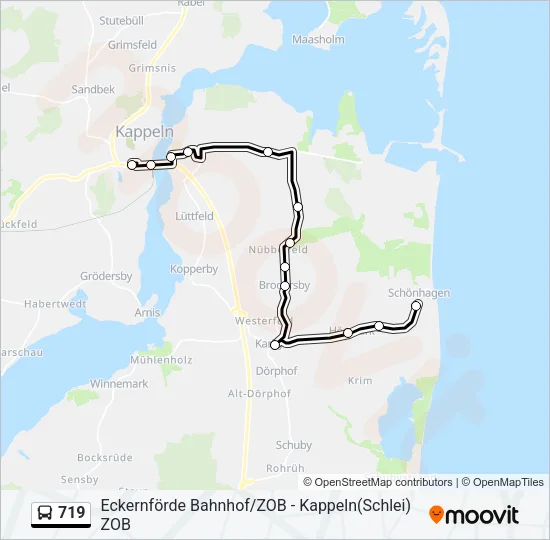 719 Bus Line Map