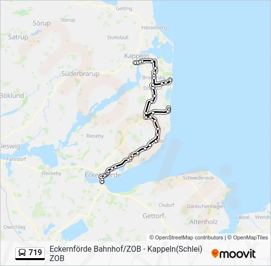 Автобус 719: карта маршрута