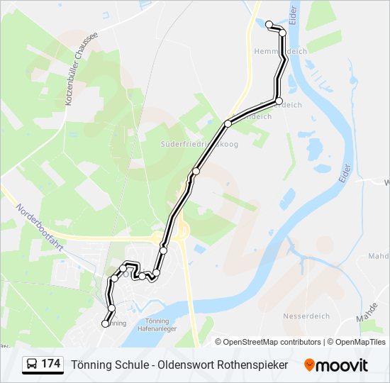 174 Route: Schedules, Stops & Maps - Tönning Schule (Updated)