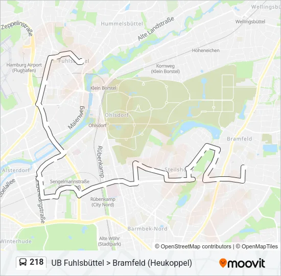 Автобус 218: карта маршрута