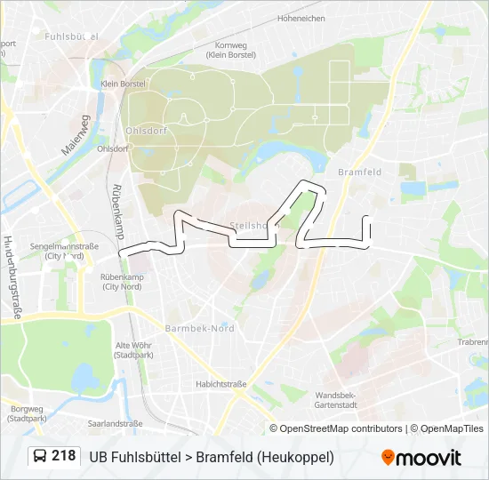Автобус 218: карта маршрута