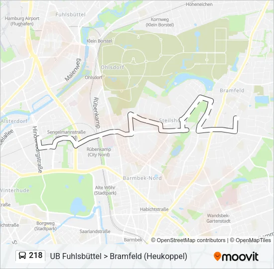 Автобус 218: карта маршрута