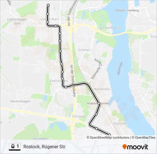 1 Light Rail Line Map