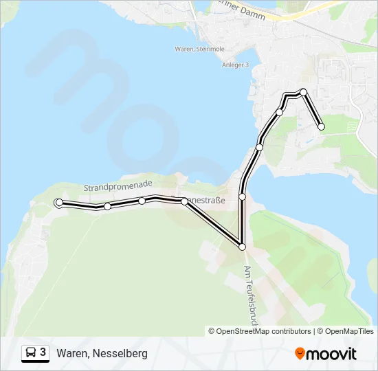 3 Bus Line Map
