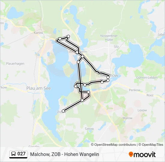 Автобус 027: карта маршрута