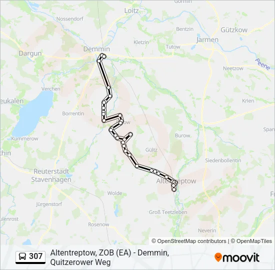 307 Bus Line Map