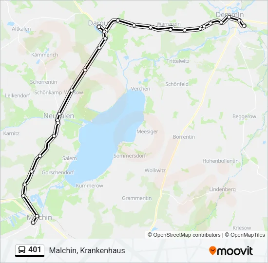 Автобус 401: карта маршрута