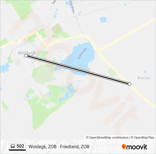 Автобус 502: карта маршрута