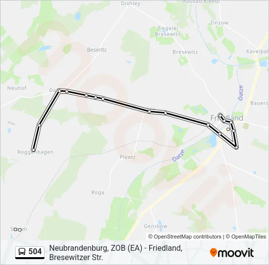 504 Bus Line Map