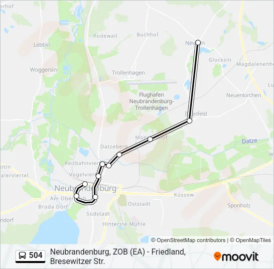 504 Bus Line Map