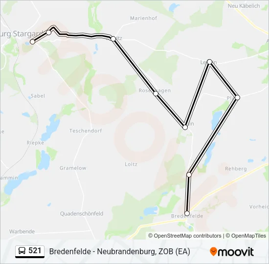 521 Bus Line Map