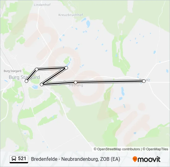 521 Bus Line Map