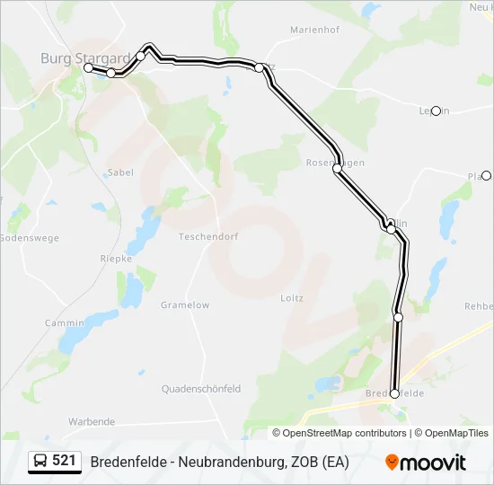 521 Bus Line Map
