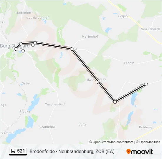 521 Bus Line Map