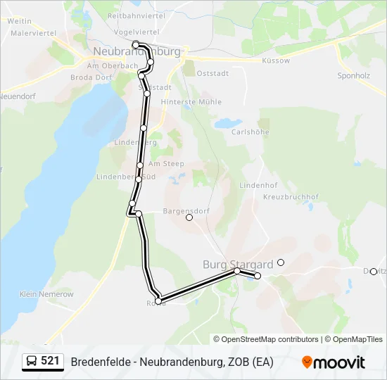 521 Bus Line Map