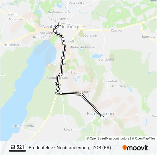 521 Bus Line Map
