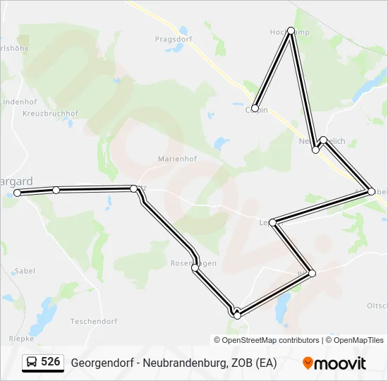 Автобус 526: карта маршрута