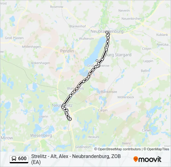 600 Bus Line Map
