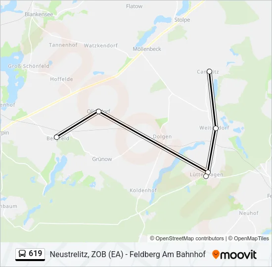 619 Bus Line Map