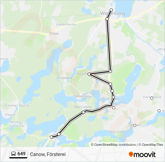 649 Route: Schedules, Stops & Maps - Canow, Försterei (Updated)