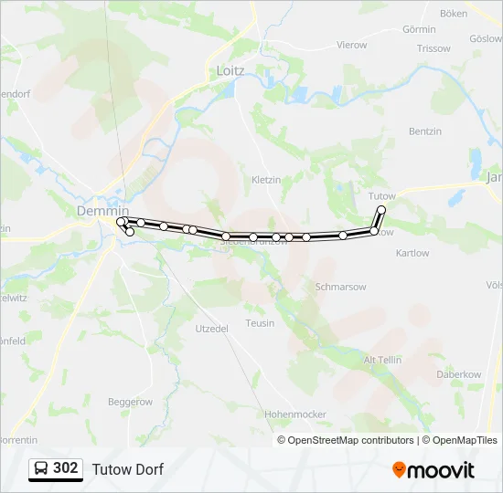 302 Bus Line Map