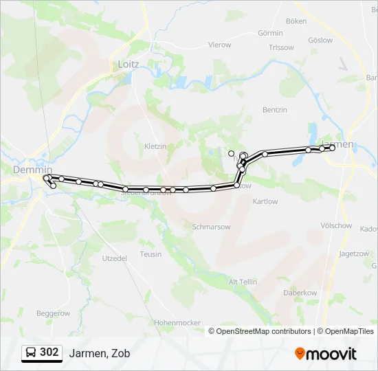 302 Bus Line Map